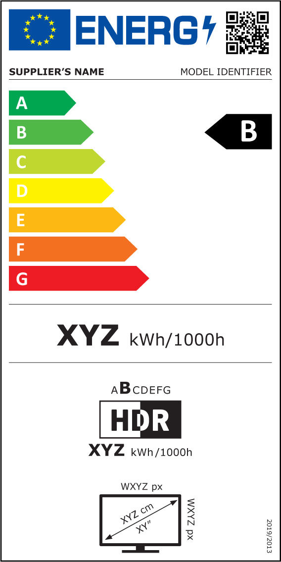 Energy Label TVs &amp; electronic displays